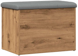 vidaXL - Opbergbankje - 62x42x45 - cm - bewerkt - hout - artisanaal - eikenkleur
