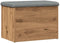 vidaXL - Opbergbankje - 62x42x45 - cm - bewerkt - hout - artisanaal - eikenkleur