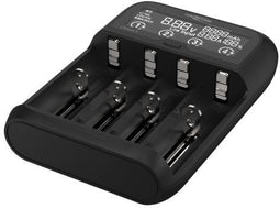 Ansmann Lithium 4 - Batterijlader voor 4 Li-Ion/NiMH - USB-C - Zwart