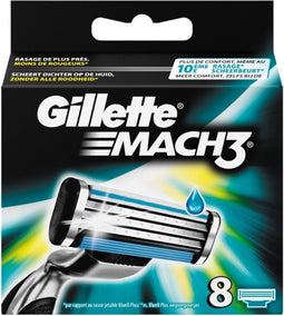 Gillette Mach3 - Scheermesjes - Dicht op de huid - 8 stuks