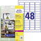 Avery L4778-8 - Folie-etiketten 45,7 x 21,2 mm - Weersbestendig - Wit (384 stuks)
