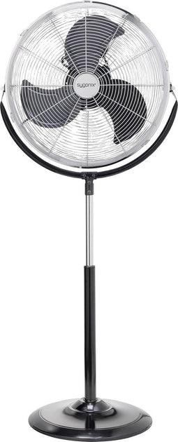 Sygonix FES-45A Staande ventilator 140 W (b x h) 54 cm x 130 cm Zwart, Zilver