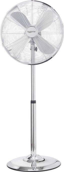 Sygonix Staande ventilator 50 W (b x h) 44.5 cm x 120 cm Zilver