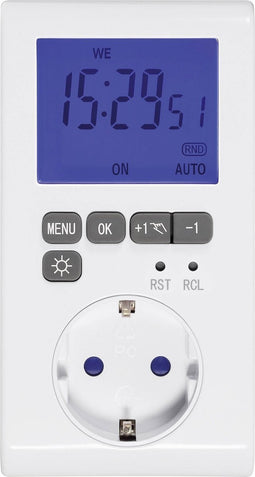 Sygonix Stopcontact-schakelklok Digitaal Weekprogramma 3680 W IP20 Countdown-functie, Timer-functie
