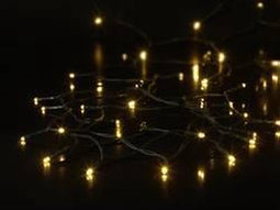 Sygonix SY-4533462 Lichtketting met batterijen Kerstboom Binnen/buiten werkt op batterijen Aantal lampen 100 SMD LED Warmwit Verlichte lengte: 9.9 m Instelbare