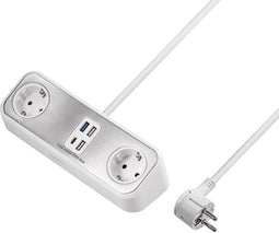 Sygonix SY-4538256 Stekkerdoos 2-voudig Wit Randaarde stekker 1 stuk(s)