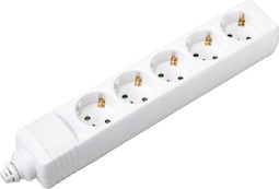 Sygonix SY-4744418 Stekkerdoos 5-voudig Wit 1 stuk(s)