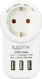 Sygonix SY-4755856 Tussenstekker Met USB Wit