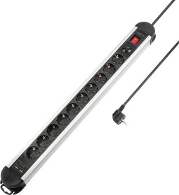 Sygonix - SY-4755858 - Overspanningsveilige stekkerdoos Zilver -Zwart Randaarde stekker 1 stuk(s)