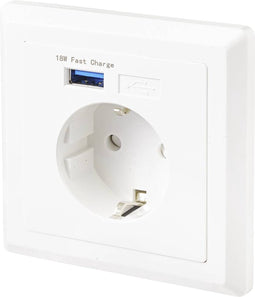 Sygonix SY-4777292 Stopcontact (inbouw) Met USB Wit