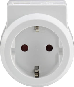 Sygonix SY-5175766 Tussenstekker Met USB 2-polig Wit