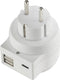 Sygonix SY-5175766 Tussenstekker Met USB 2-polig Wit