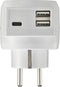 Sygonix SY-5175766 Tussenstekker Met USB 2-polig Wit