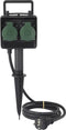 Sygonix SY-5231004 Buitenstopcontact 2-voudig Zwart, Standaard-groen (zijdemat) Kinderbeveiliging