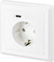 Sygonix SY-5238674 Stopcontact (onderbouw) Power Delivery, Kinderbeveiliging, Met USB-C Wit