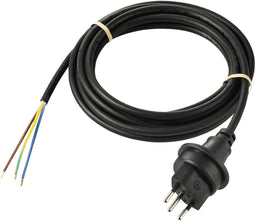 Sygonix SY-5768434 Stroom Netkabel Zwart 3 m Weerbestendig