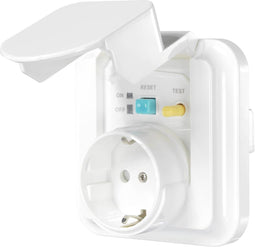 Sygonix SY-5775152 1-voudig Aardlekcontact (onderbouw) Kinderbeveiliging IP44 Wit