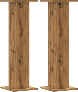 vidaXL - Plantenstandaards - 2 - st - 30x30x95 - cm - hout - artisanaal - eiken