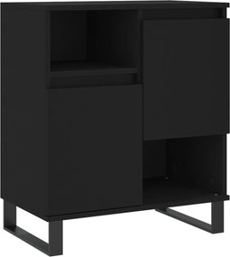 vidaXL - Dressoir - 60x35x70 - cm - bewerkt - hout - zwart