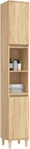 vidaXL - Badkamerkast - 30x30x190 - cm - bewerkt - hout - sonoma - eikenkleurig
