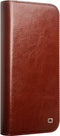 Qialino Geschikt voor iPhone 16 hoesje - Leren bookcase - Bruin