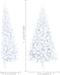 vidaXL - Kunstkerstboom - met - verlichting - en - kerstballen - half - 180 - cm - wit