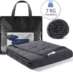 SYLQ Verzwaringsdeken - 7 kg - 300 Vakjes (10x10cm) - 12 Lusjes - Ultieme Gewichtsverdeling - 135 x 200 cm