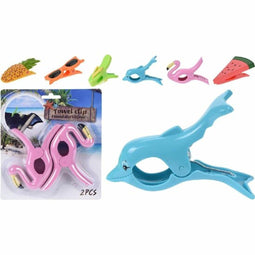 Handdoekklem - 2 stuks - handdoek clips - handdoek knijpers - handdoek klemmetjes - strandlaken klem - handdoek klemmen -