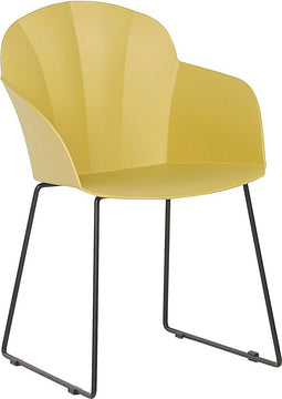 SYLVA - Eetkamerstoel - Geel - Synthetisch materiaal