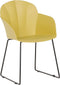 SYLVA - Eetkamerstoel - Geel - Synthetisch materiaal
