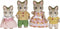 Sylvanian Families 5180 familie gestreepte kat- fluweelzachte speelfiguren