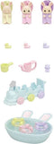 Sylvanian Families 5707 Drieling BABY Creme Konijn Badspeelset- inclusief 3 fluweelzachte baby speelfiguren