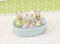 Sylvanian Families 5707 Drieling BABY Creme Konijn Badspeelset- inclusief 3 fluweelzachte baby speelfiguren