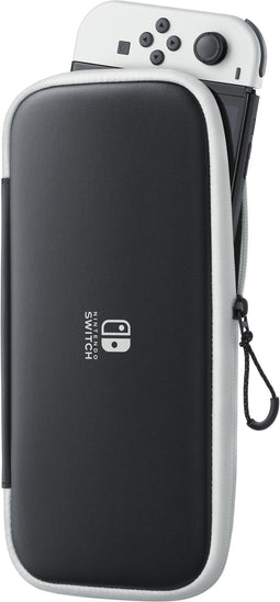 Nintendo Switch OLED - Travel Case - Inclusief screenprotector - Wit/Zwart