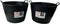 Synx Tools 2X stuks Flexibele kuip emmer 42L - wasmand - zwart - 42 liter - 2x - Opbergmanden - Mand - Wasmanden - Flexibele emmers