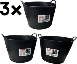 Synx Tools 3x Flexibele kuip emmer 42L - Opbergmanden - flexibele wasmand - flexibele emmer - Flex tub