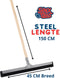 Synx Tools 45cm Vloertrekker met steel 150cm - Vloerwisser - Trekker - Trekkers - Zwart - Vloermop/Vloerreiniger - Watertrekker Met Houten Steel 150cm