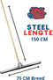 Synx Tools 75cm Vloertrekker met steel 150cm - Vloerwisser - Trekker - Trekkers - Zwart - Vloermop/Vloerreiniger - Watertrekker Met Houten Steel 150cm