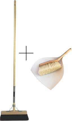 Synx Tools bezem Binnenbezem Paardenhaar 29cm - Zachte Bezems - Bezem - Bezems - Kamerveger - Zaalveger / Zachte Besem - Incl. Steel 120cm - Binnen Bezem - Veger met Stofblikset/Stoffer en blik "bamboe "ECO" collection