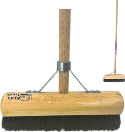 Synx Tools bezem Binnenbezem Zaalveger 30 cm - Paardenhaar / Kamerveger - Zachte bezem 30 cm - Bezemsteel - Veger schoonmaken - Bezems Binnen - Besem zacht met Steel 150 cm