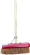 Synx Tools Bezem coco Zaalveger 30cm - Kokos bezem Rode kap - Kamerveger Met Steel 150 cm -Kokos haren - Bezem binnen - Veger