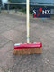 Synx Tools Bezem coco Zaalveger 30cm - Kokos bezem Rode kap - Kamerveger Met Steel 150 cm -Kokos haren - Bezem binnen - Veger