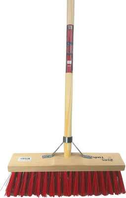Synx Tools bezem Nylon Straatbezem 40cm - Bezems - Straatbezem Kunststof haren - Bezem met Steel 150 cm - Schrobborstels - Buitenbezem - veger