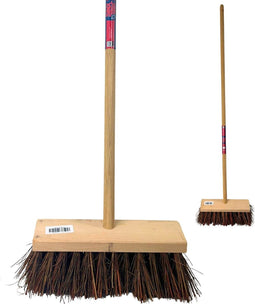 Synx Tools Bezem - Stadsbezem 30 cm - Buitenveger - Veger - Steel 120 cm - Harde natuurvezels - Straatbezem - Bezems - Buitenbezem - Tuinbezem