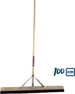 Synx Tools bezem Zaalveger 100cm Paardenhaar - Zachte bezem - Kamerveger - Bezemsteel - Veger schoonmaken - Bezems Binnen - Bezem zacht met Steel 150 cm