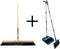 Synx Tools binnenbezem Zaalveger 60 & Synx Tools Stoffer en Blik met lange steel 121 cm - Paardenhaar - zachte bezem met Steel 150 cm - Verstelbaar steel tot 121 cm - Stoffer & Blik Met Schoonmaaktanden