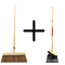 Synx Tools Coco bezem 60 cm en Stoffer en blik met lange steel 97 cm