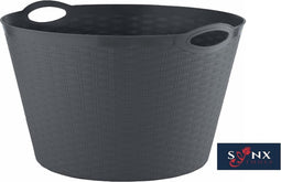 Synx Tools Flexibele emmer Antraciet wasmand 35 liter - Opbergmand - Wassorteerder - Wasmanden - Flexibele emmers - Wasmanden - Wasbox - Grote teil Wassen - Laundry Basket