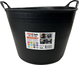 Synx Tools Flexibele kuip emmer 42L - wasmand - zwart - 42 liter - Opbergmanden - Mand - Wasmanden - Flexibele emmers