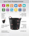 Synx Tools Flexibele kuip emmer 42L - wasmand - zwart - 42 liter - Opbergmanden - Mand - Wasmanden - Flexibele emmers